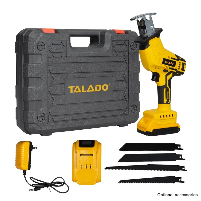 TALADO 20V Cordless Reciprocating Mini Saw With Blade Wood Metal Cutting Machine Portable Electric Saber Saw