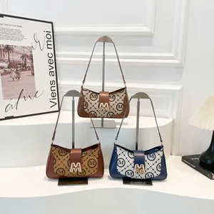 Women's Shoulder Crossbody Bag Fashionable Underarm Simple Small Square Letter Printed Shoulder Bag