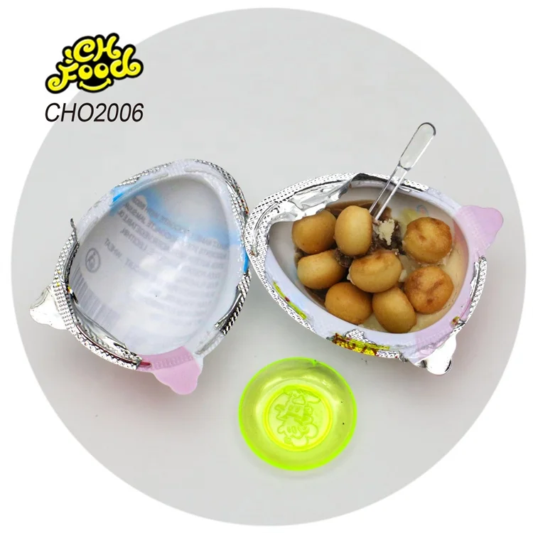 China Candy Supplier OEM Surprise Egg with Chocolate Biscuits and Mini Plastic Toy Wholesale Candy Toy for Kids
