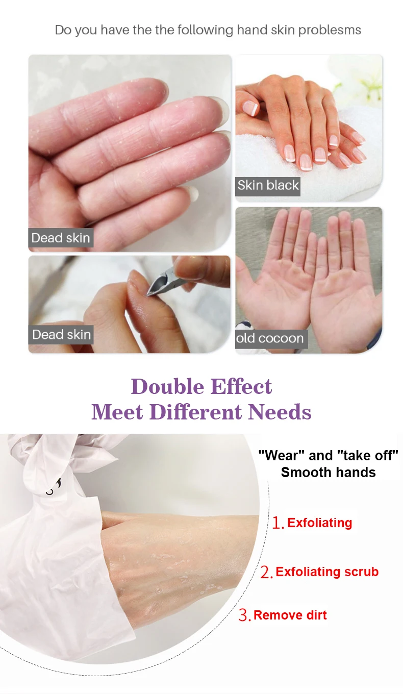 Organic Natural Lavender Collagen Nourishing Hand Mask Skin Beauty Whitening Moisturizing Mask for Hand