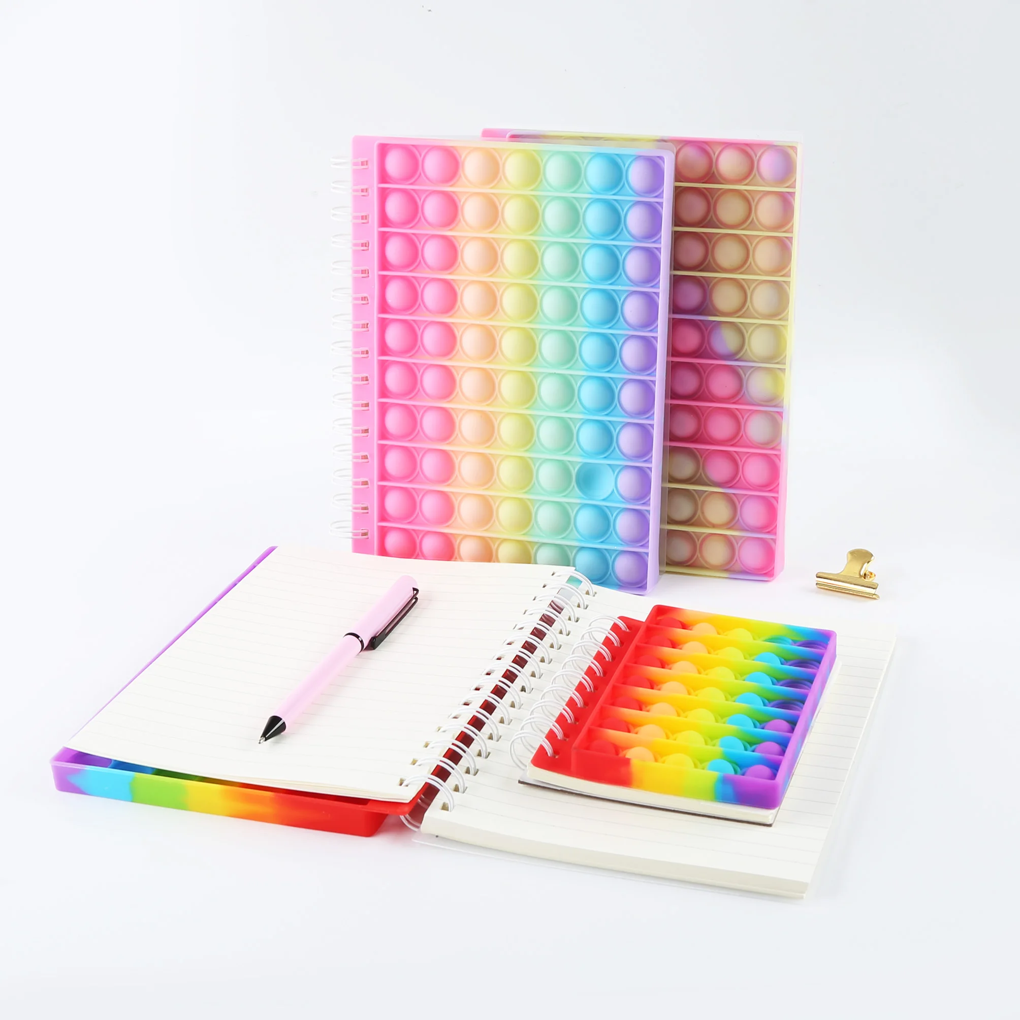 TTX 2022 модный дизайн персонализированный логотип на заказ силиконовый чехол с пузырьками для снятия стресса блокнот спиральный поп