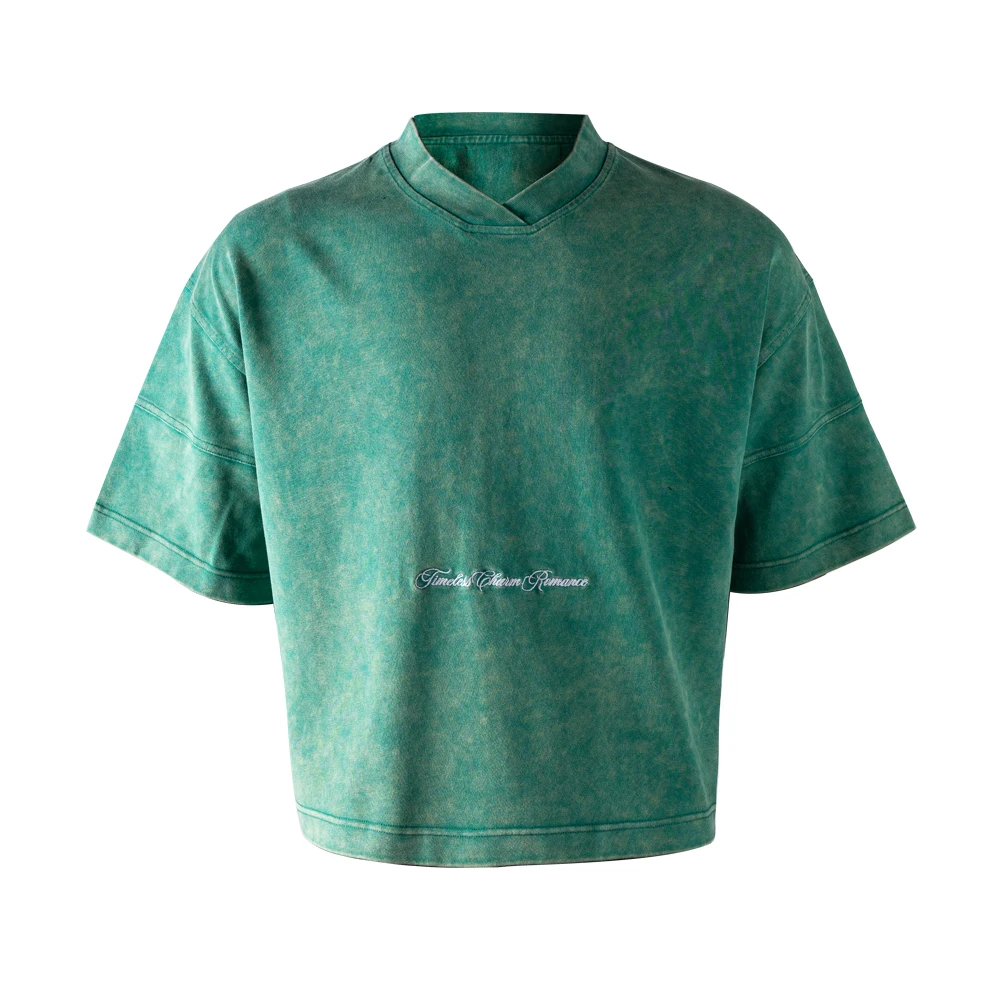 product tshirts wholesale oversized streetwear luxury vintage wash 300gsm custom tshirt homme 100 cotton boxy cropped t shirts for men-3