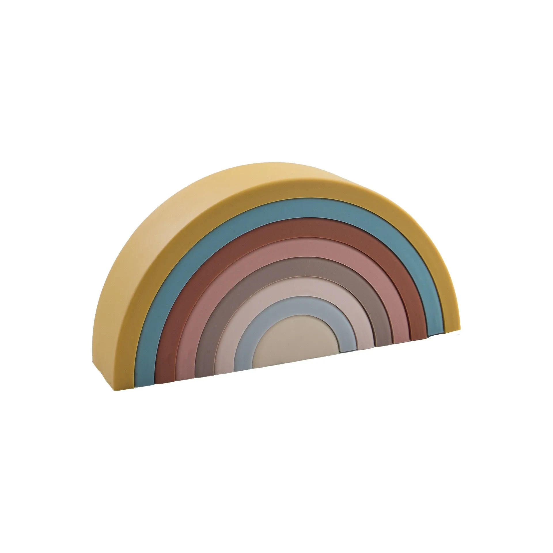 Colourful Silicone Rainbow Stacker Nesting Rainbow Learning Set Kids Silicone Stacking Toy