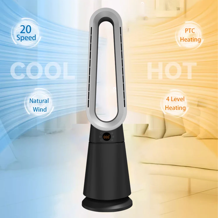 2025 Temperature Protection 2000w Table Smart Fan Heater Space Heaters Bladeless Hot and Cold Standing Fan Without Blades