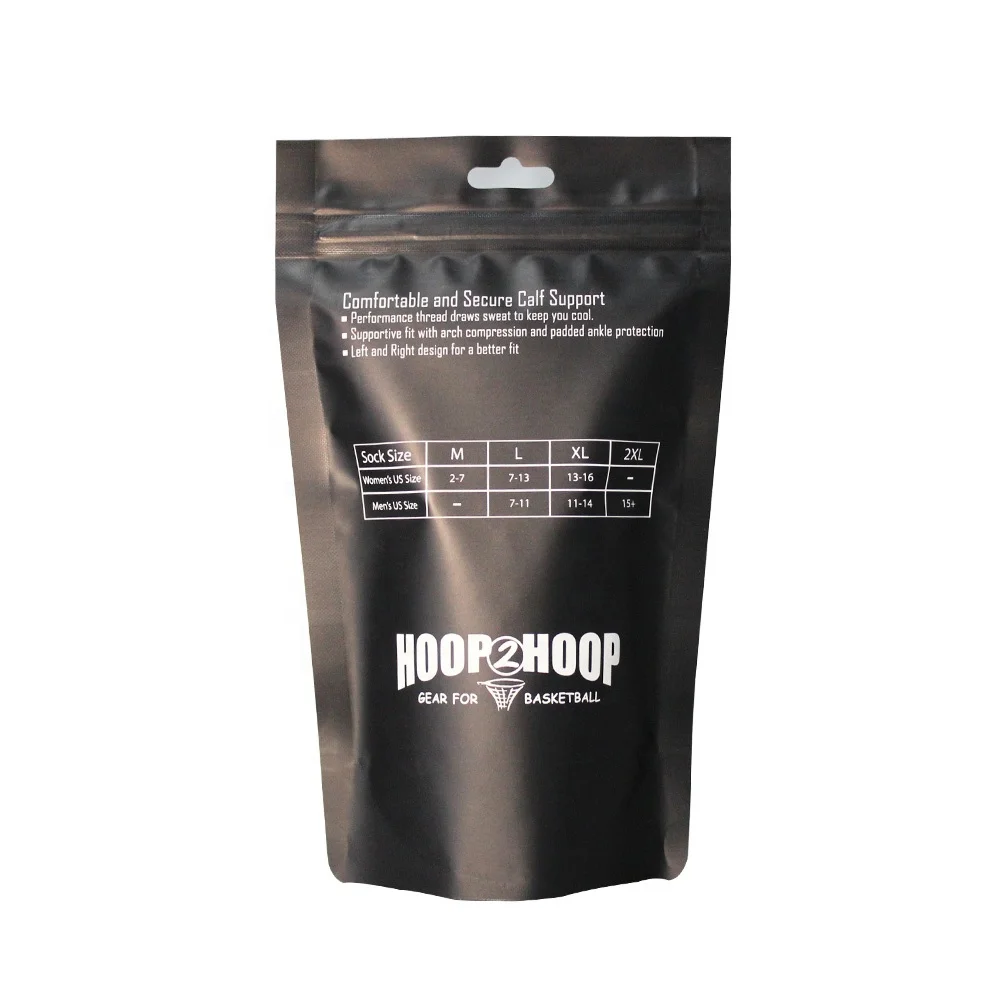 Customized Stand up Pouch Zipper Plastic Package Bag for Socks Packaging/Cloth Packaging/Underwear Packing