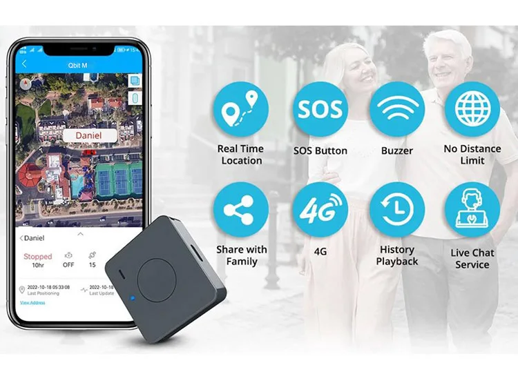 Concox IP65 waterproof handheld portable jimi 4g personal gps tracker Qbit M for kids students