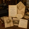 Vintage Postmark Wedding Invitation
