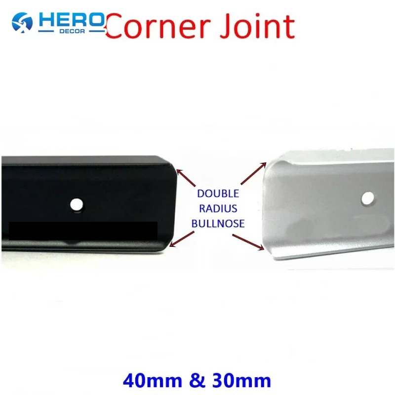 Free Sample Aluminium Kitchen Worktop Joining Trim Silver 600 mm End Straight Corner Joint Kitchen Edging Strips