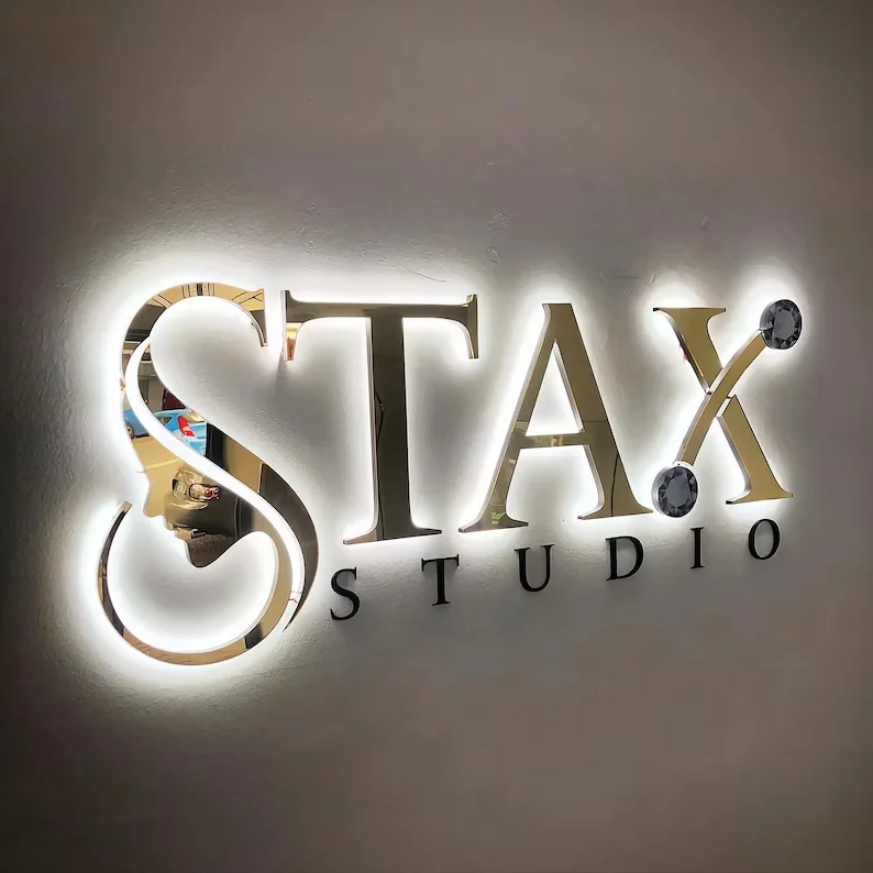Lc Sign Custom LED Business Sign Illuminated Logo Signage Acrylic Letter Light Outdoor Indoor Commercial Shop Display Sign