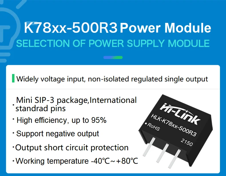 Hi-link New Factory Hlk-k7805-500r3 Dc-dc Non-isolated Power Module ...