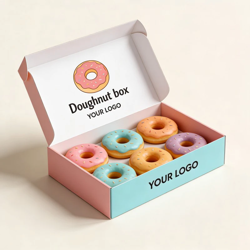Boîte d'emballage en papier pour macarons, biodégradable et jetable, de qualité alimentaire, avec finition mat pour l'usage en boulangerie – boîtes pour biscuits et beignets