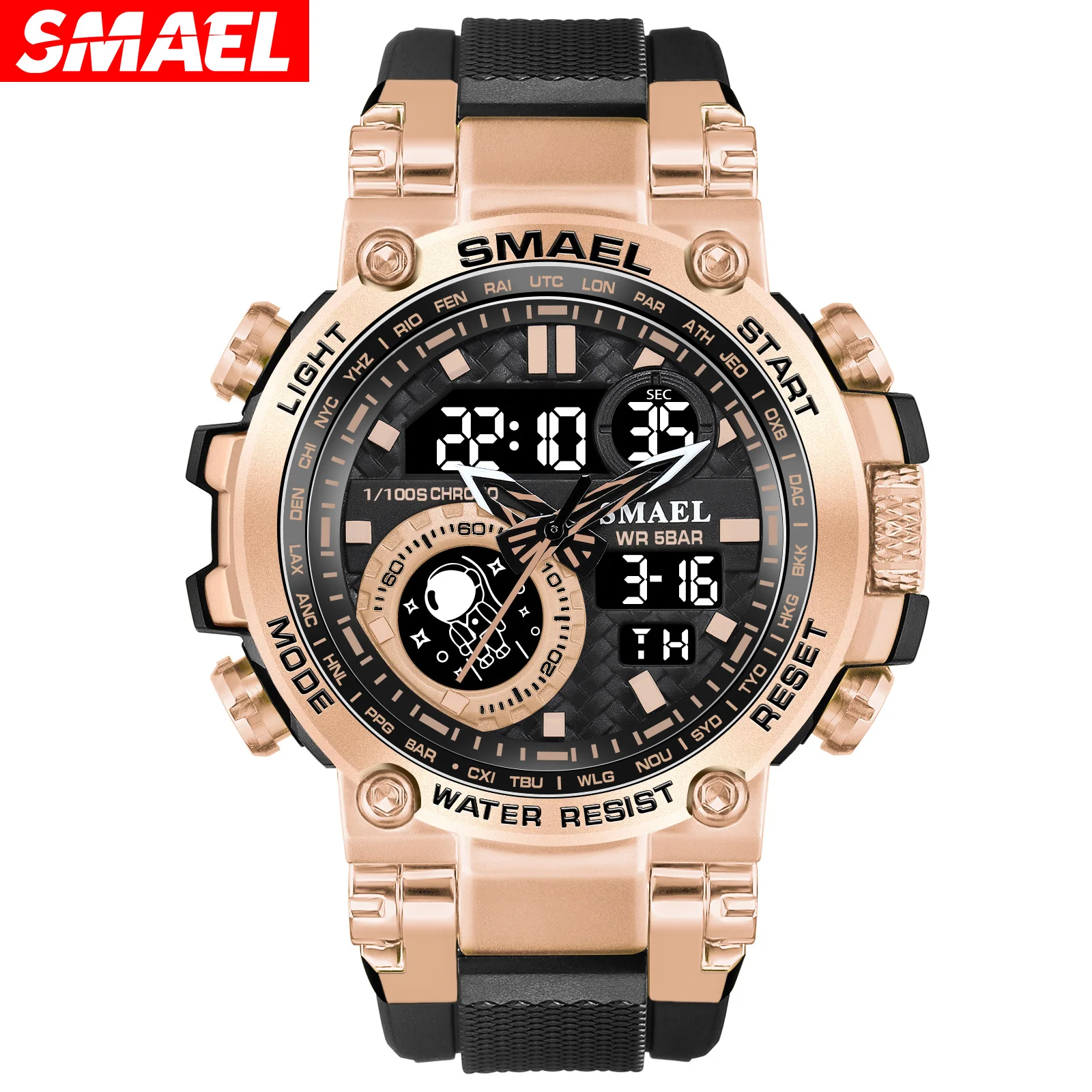 Smael Sports Watch - Waterproof Alock Digital Quartz 8093