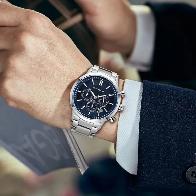 Mini Focus 0188 Luxury Chronograph Calendar Brand Mens Watch