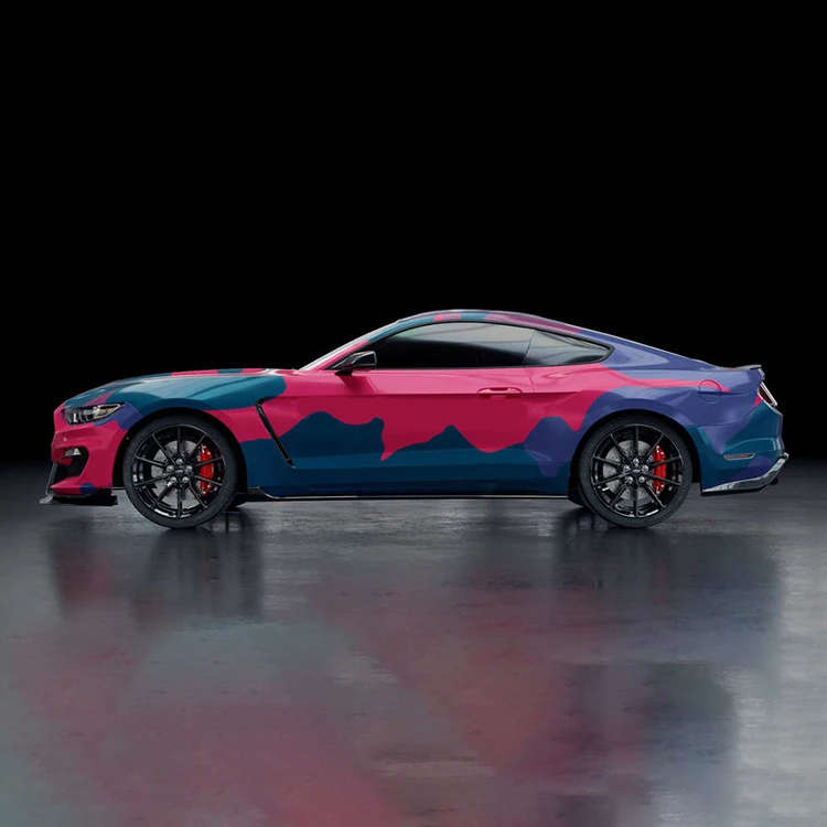 Custom Car Wrap Sticker Glossy Matte Waterproof Pattern pink Blue Car Auto Vinyl Body Wrap Graphics