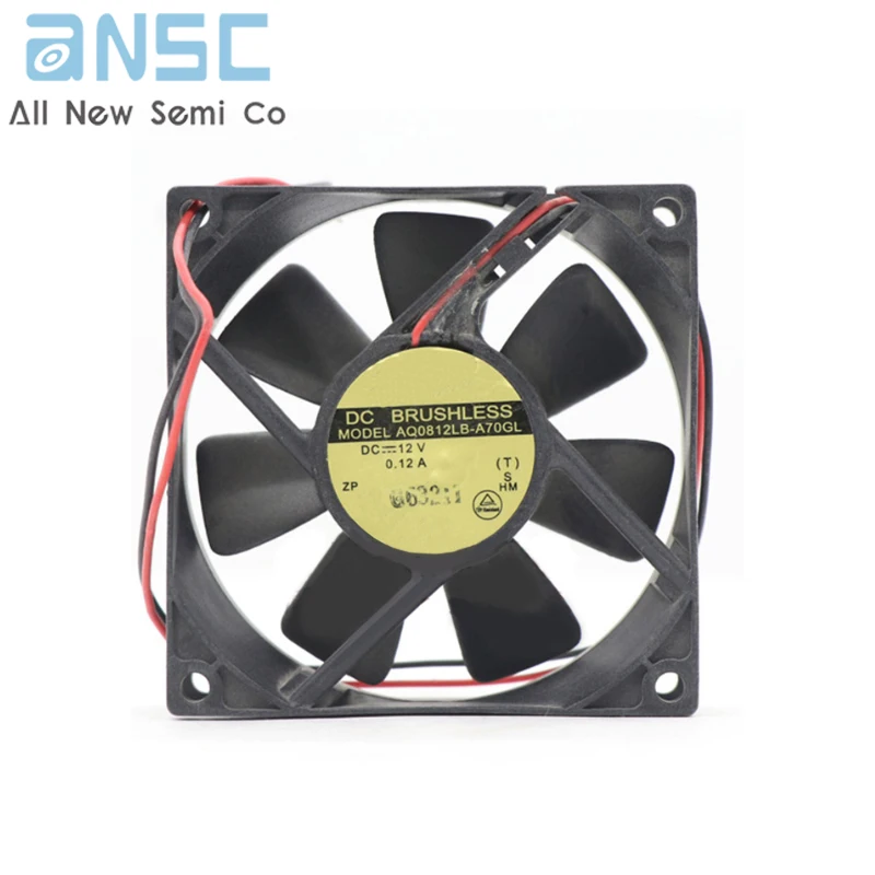 Original Axial flow fan AQ0812LB-A70GL 12VDC 0.12A 80X80X25mm Industrial DC ventilation and cooling fan