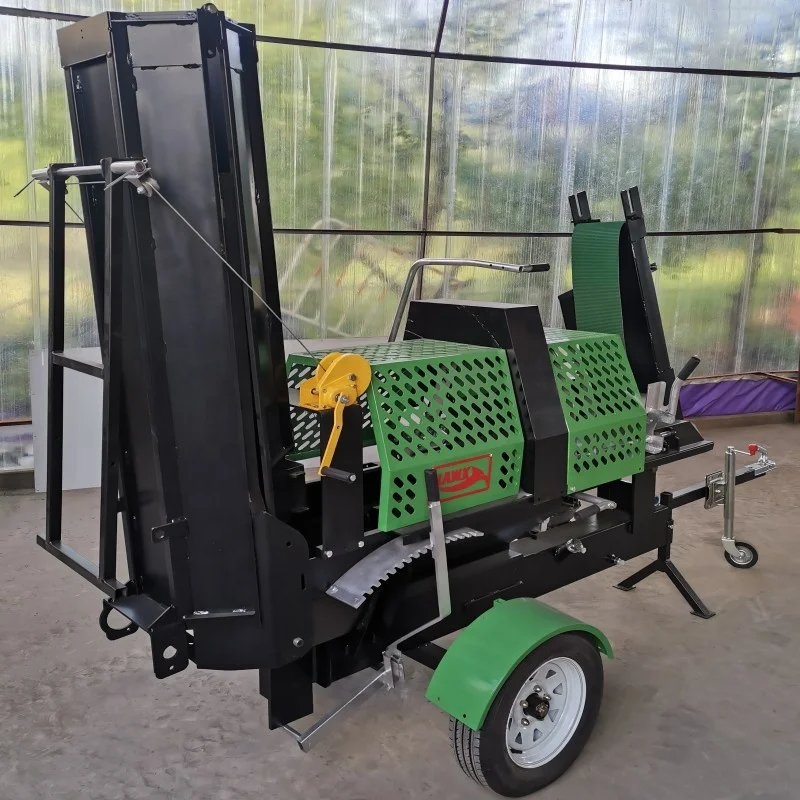 HAWK Machine Log Splitter  Circular Blade Saw Fire Wood   Belt Conveyor Firewood Processor 20ton in China