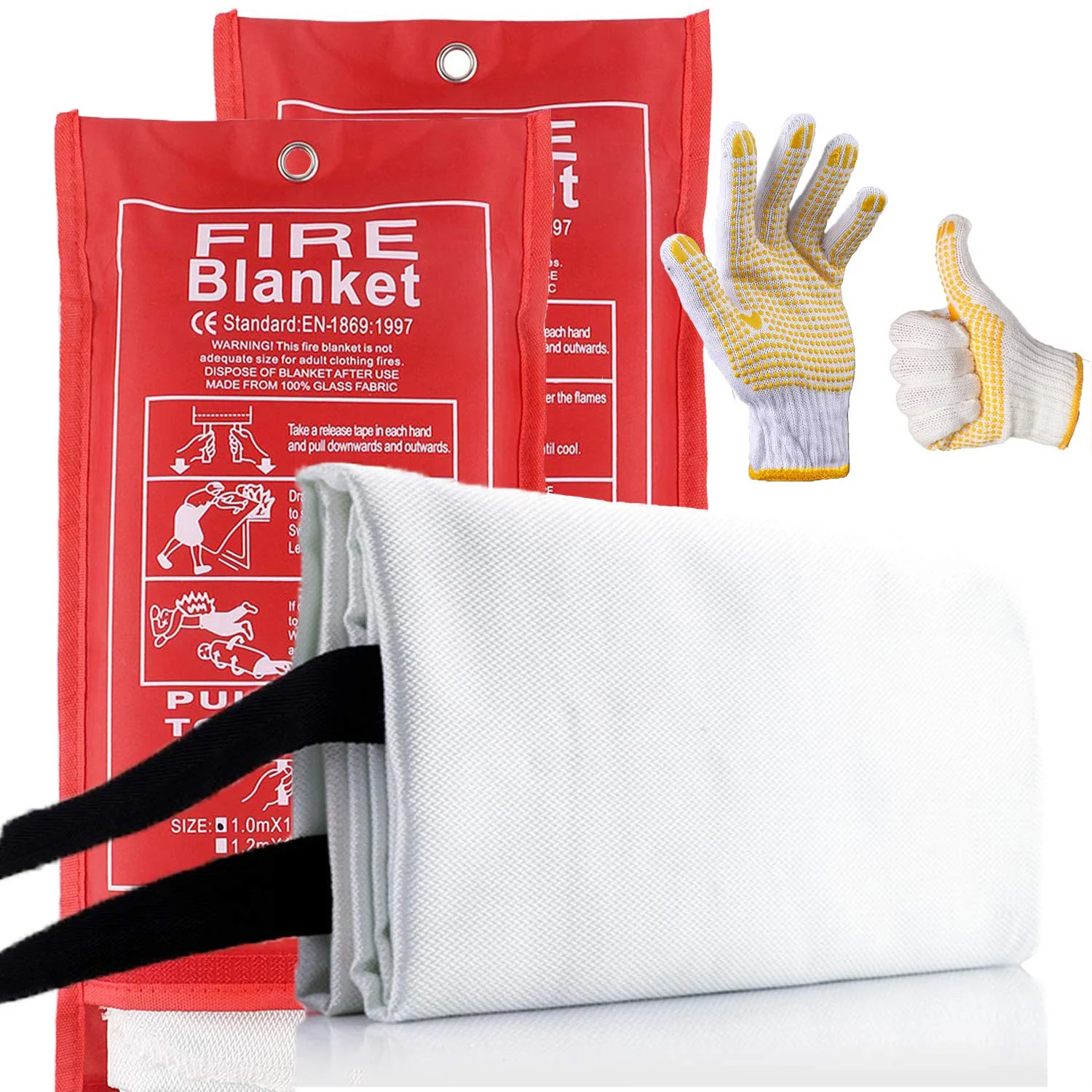 Certificated Fire Retard Emergency Fire Blanket Kitchen 1m X 1m