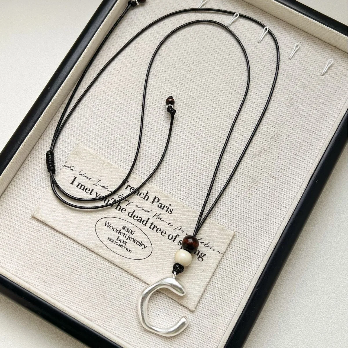 Luxury Brass C-shaped Pendant Necklace