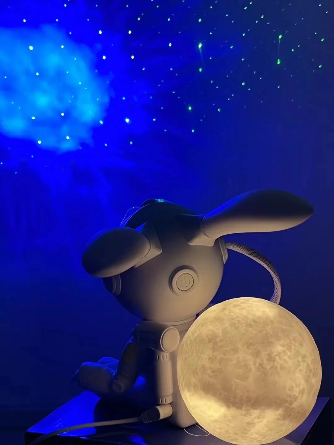 Moon Bunny Astronaut Starry Galaxy Projection Night Light