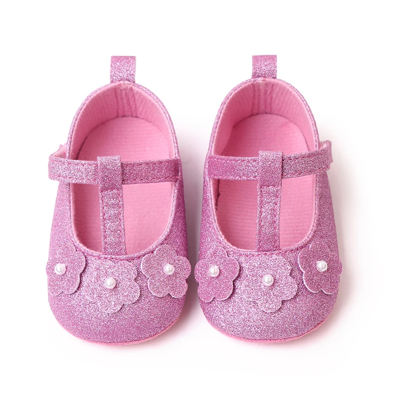 Beautiful Bling Glitter Material Fancy Baby Girl Shoes Newborn Infant Shoes for Girls supplier