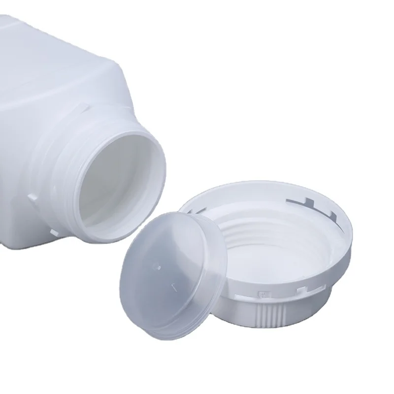 Empty 250 ML 500 ML 1000 ML Wide Mouth Reagent Plastic Square Bottle With Inner Cap
