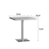 Table à manger en acier inoxydable brossé - 70 cm x 70 cm x 75 cm