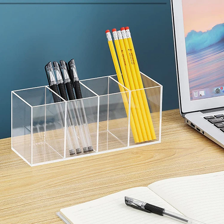 Acrylic Pencil Holder Organizer Acrylic Office Desk Standing Pen