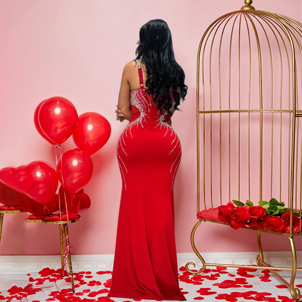In Stock CY901542 Slimming Dress Red Stunning Bodycon Christmas Outfit  Woman Evening Dress Party Events Dressing 2025