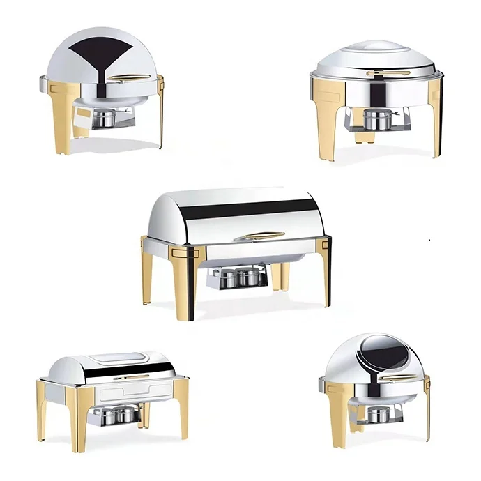 5 Star Luxury Restaurant Buffet Serving Set Stainless Steel Standing