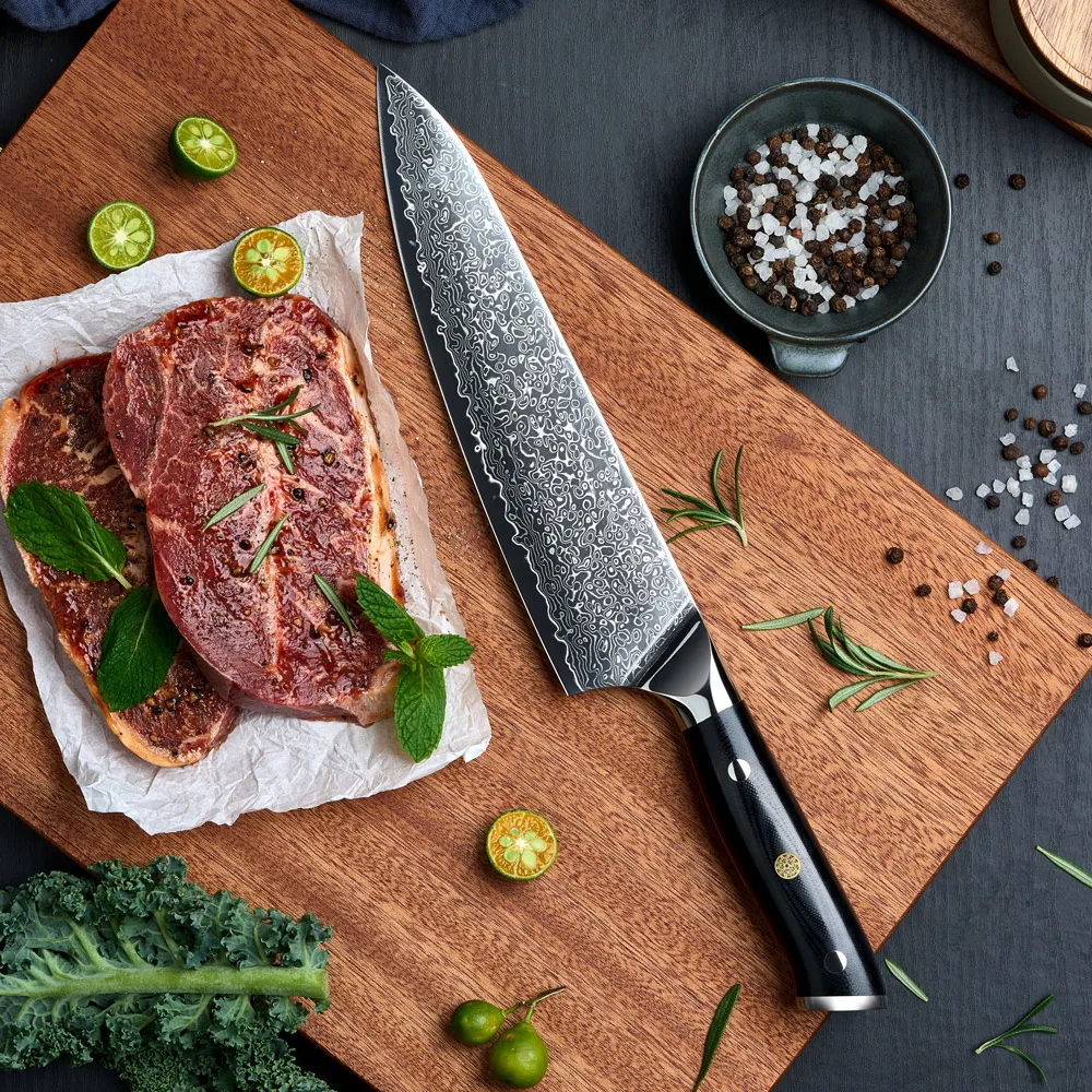 ダマスカス包丁9本セット/VG10スチールコア67層鍛造ブレード/超鋭で