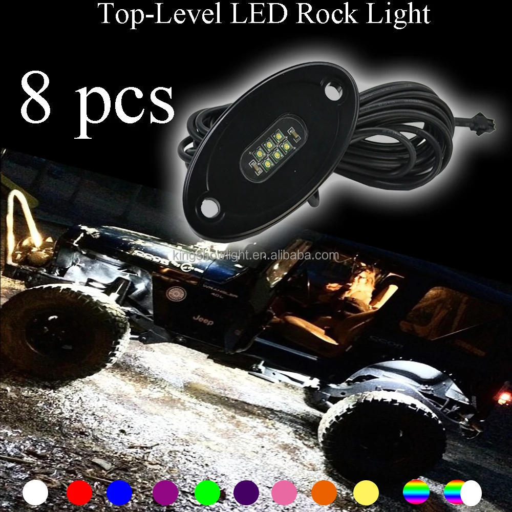8Pods White Color LED Rock Light Offroad Under Vehicle LED Flush Lights Decorate Light for Truck Mine Boat ATV SUV