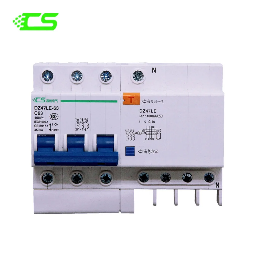 B Type RCCB AC Type C for EV&PV Installations - Sofielec DZ47LE 6A-63A