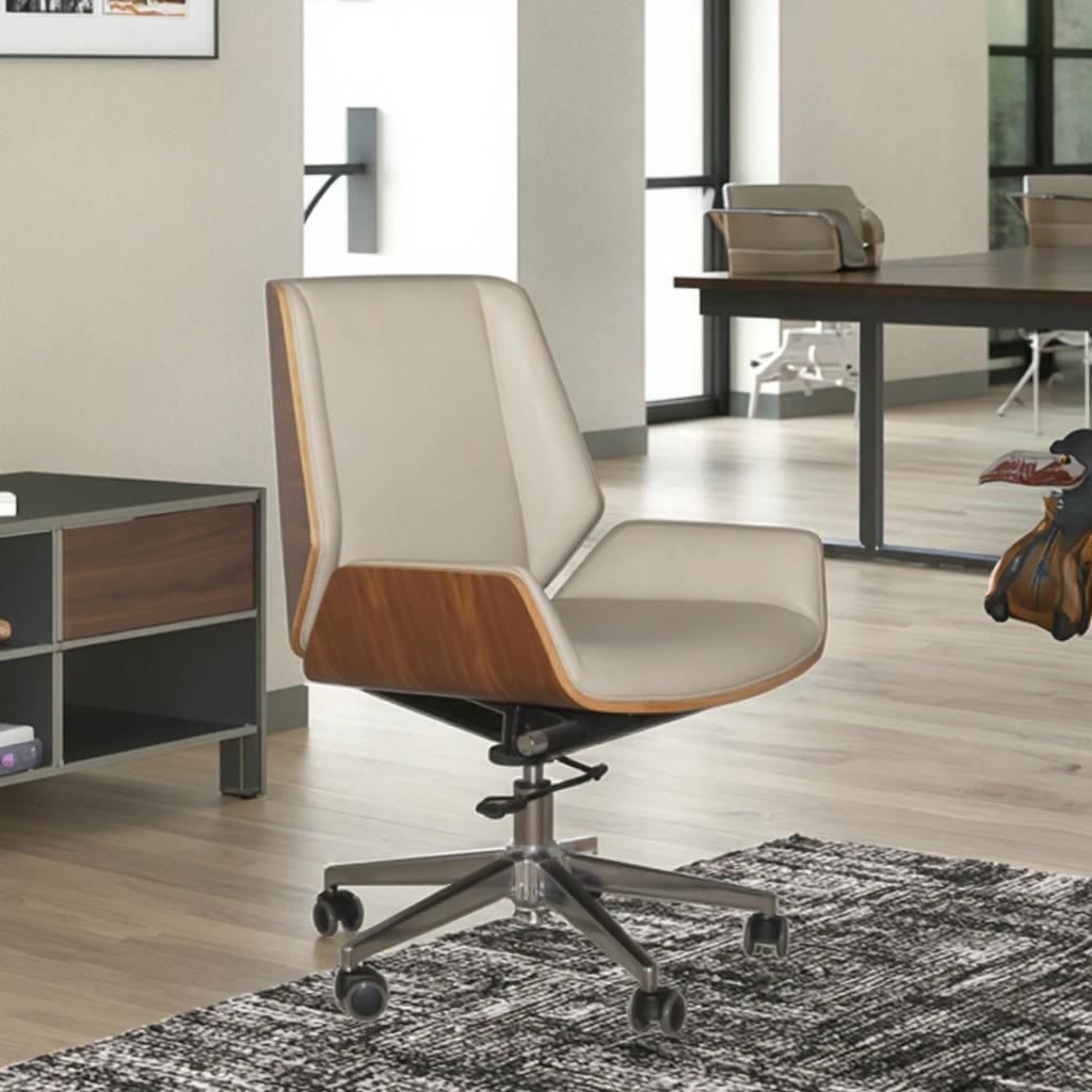 Compact Guest Chair Waterfall Seat Edge Fixed Base Design Space Saving Solution 3