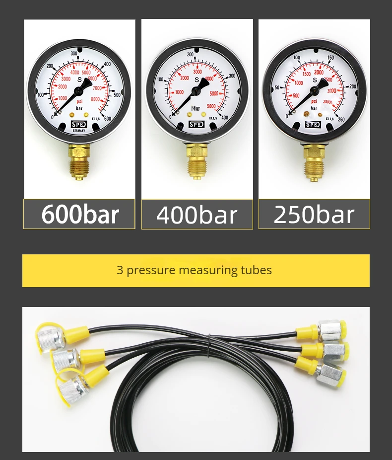 High Quality Excavator Fuel Hydraulic Pressure Gauge Pressure Gas