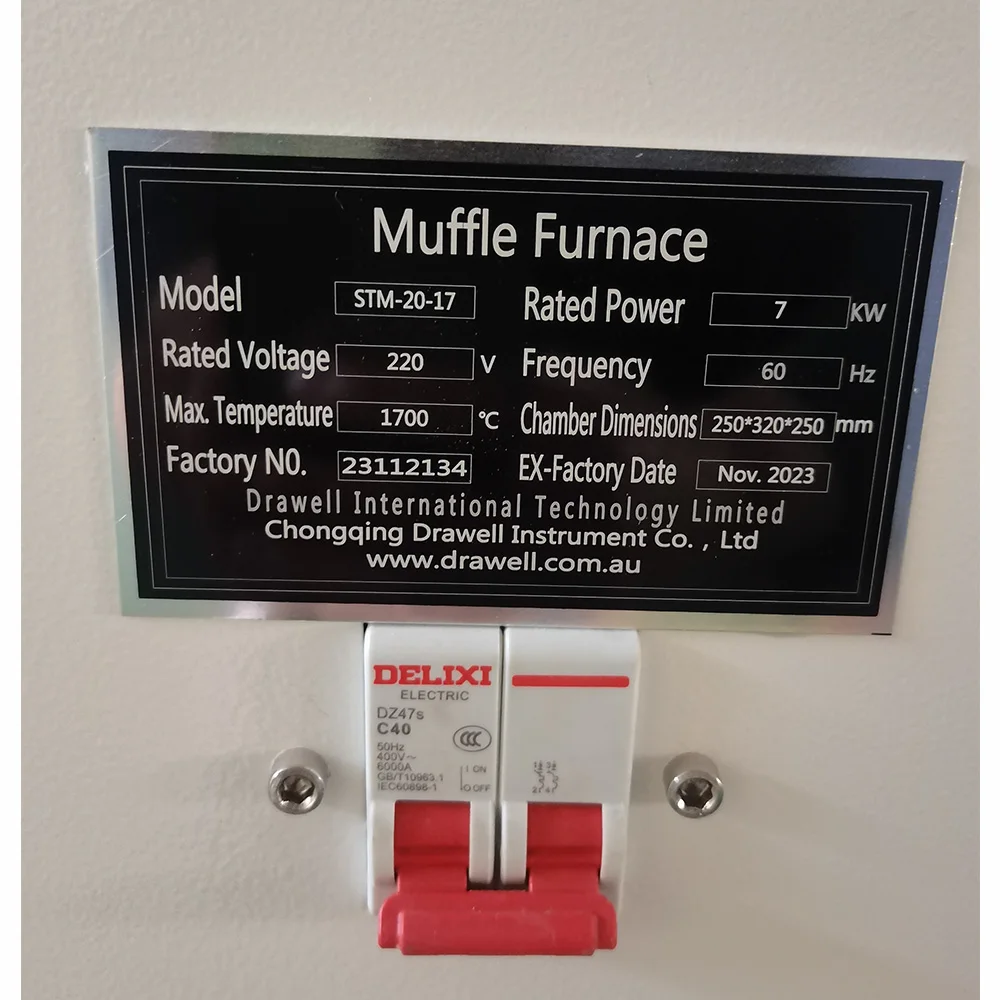 1700C High Temperature Vacuum Muffle Furnace 1L 3L 8L 12L Electric Muffle Furnace