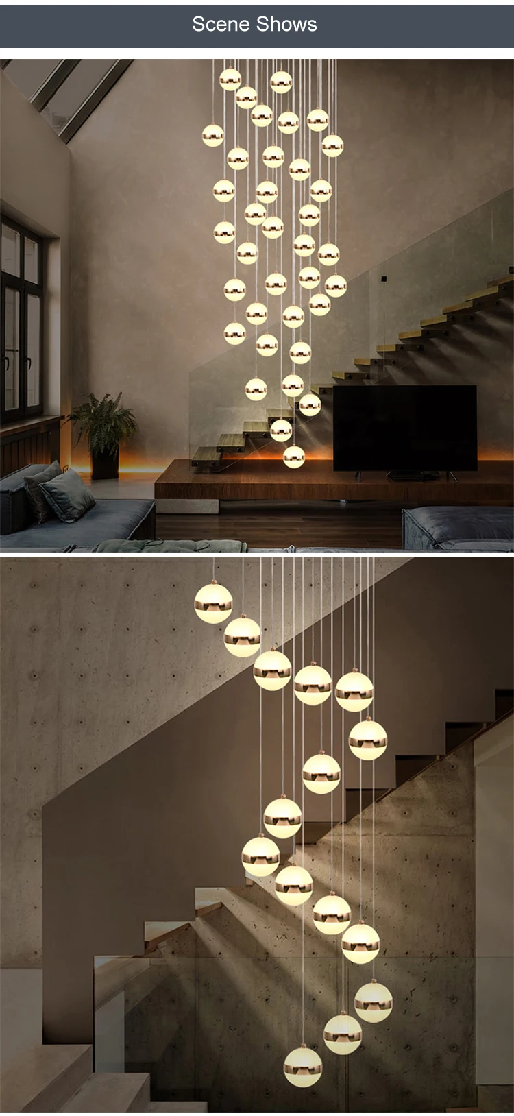 pys8015 1 good quality indoor decoration lighting for hotel villa acrylic bead modern led chandelier-3