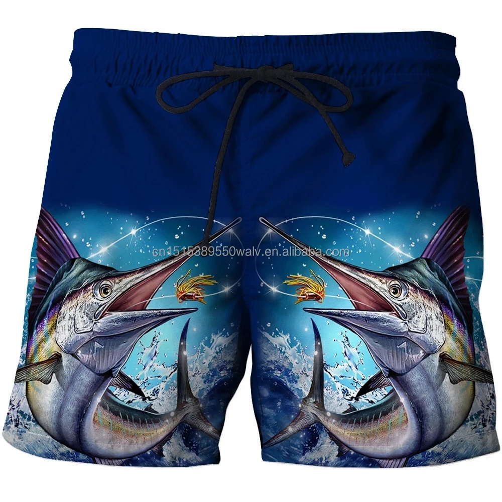 pantaloncini da surf casual sportivi con stampa completa oem pantaloncini da spiaggia ad asciugatura rapida in poliestere pantaloncini da pesca elasticizzati a 4 vie per695_voghion.com