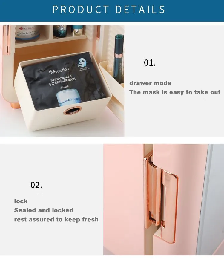 Customized Cheap 7l Small Skincare Cosmetic Pink Fridge Makeup Mini