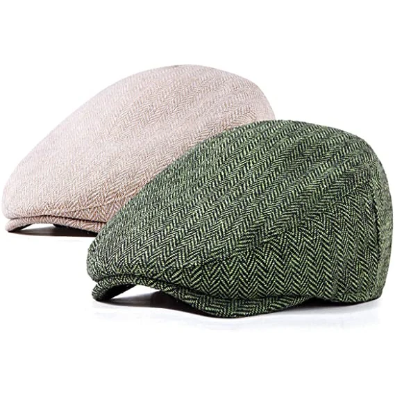 Classic Vintage Linen Flat Snap Hat Perfect for Men
