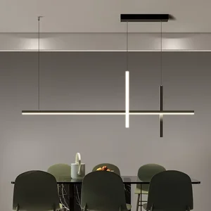 Modern Simple Hanging Lamps Black White Luxury Restaurant LED Chandelier