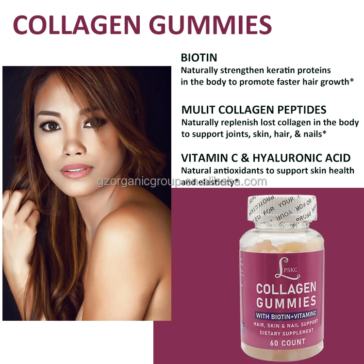 Private Label Collagen Gummies Skin Whitening Supplements Anti Aging