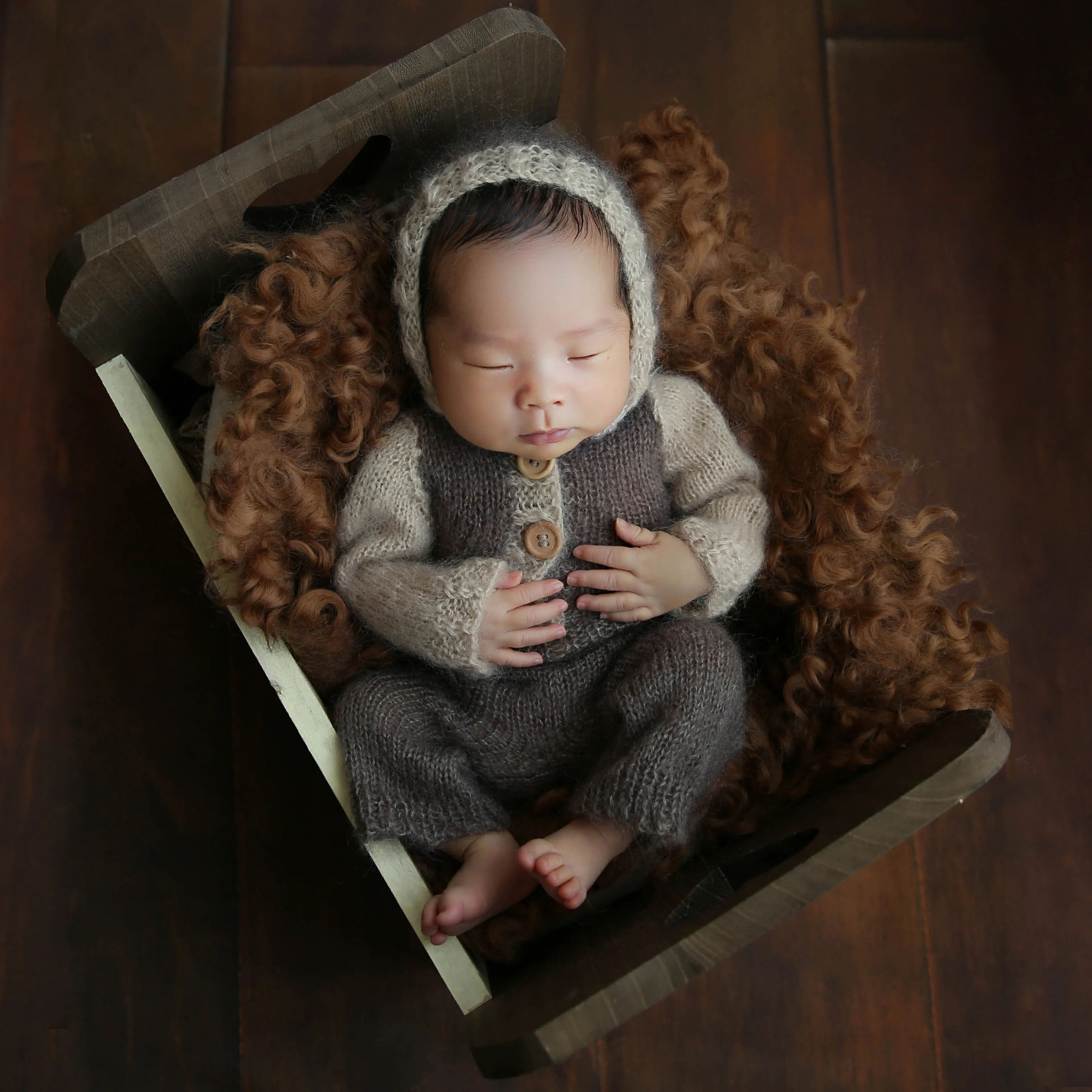 Newborn Wool Felted Curly Blanket Backdrop Newborn Flokati Rug Fabric Layer Photography Props Baby Soft Wool Stuffer Filler