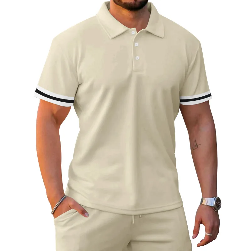 Men Two Piece Set Summer Short Sets for Men Polo Track Sweat Suit Two 2 Piece Jogger Set for Men