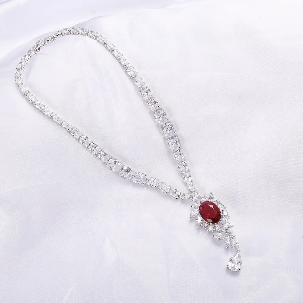 collar collana fashion necklace 2022 trendy drop zircon necklace sterling silver 925 jewelry bridal wedding diamond necklaces