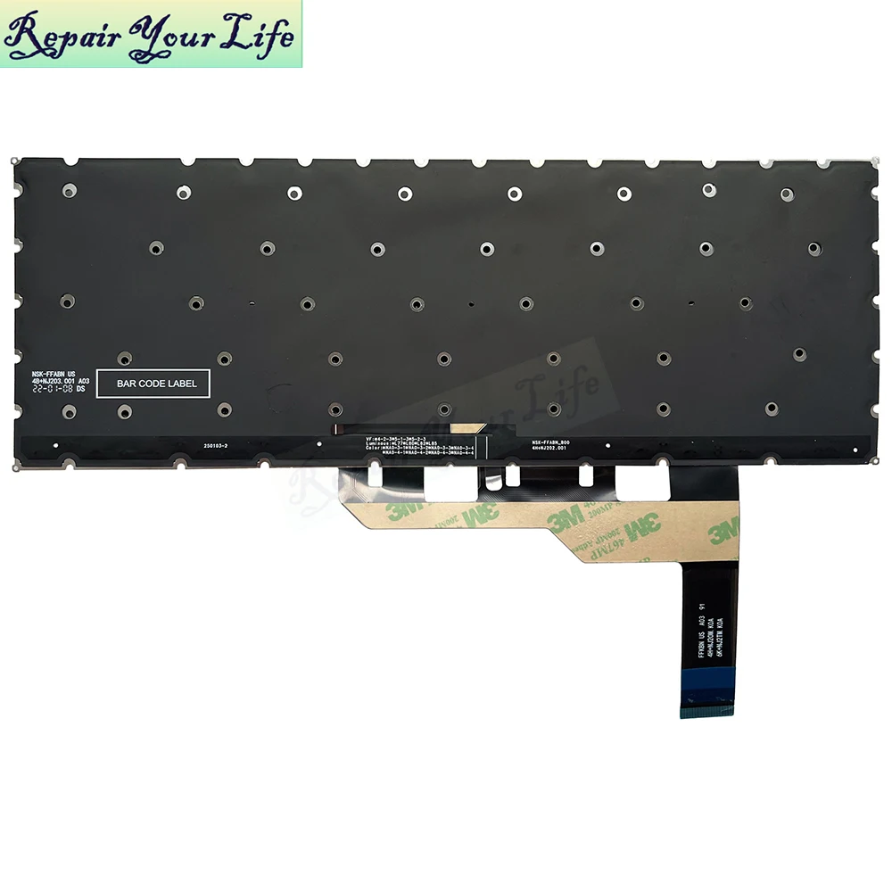 RU US Backlit Laptop Keyboard for MSI Creator Z16 - Grey, 6-Month