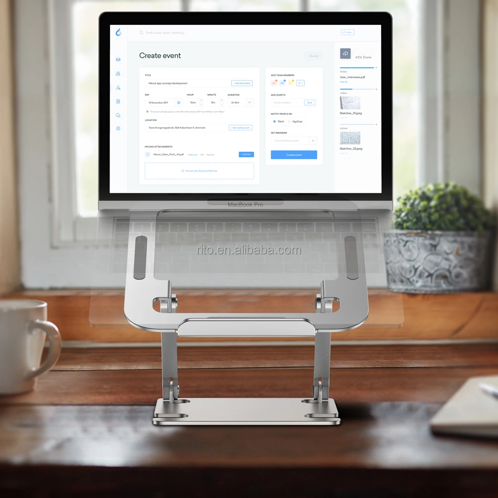 Height Angle Adjustable Ergonomic Fold Stand Laptop Holder Vertical