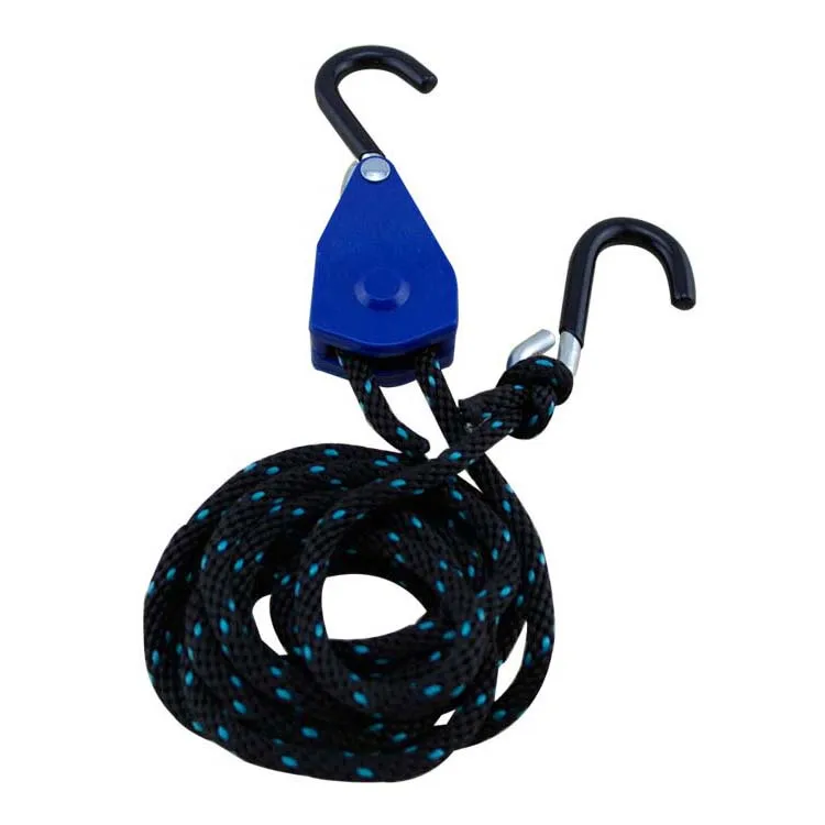 1/4" Sidewinder Blue Body Braided Polypropylene Ropes Tie Down Rope Ratchet with Zinc Plated Plastic Dipping Coated S Hook factory