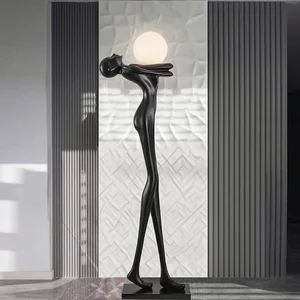 JACKSUN Creative Artistic Figure Sculpture Floor Lamp Decorative Piece for Living Room or Hotel Lobby