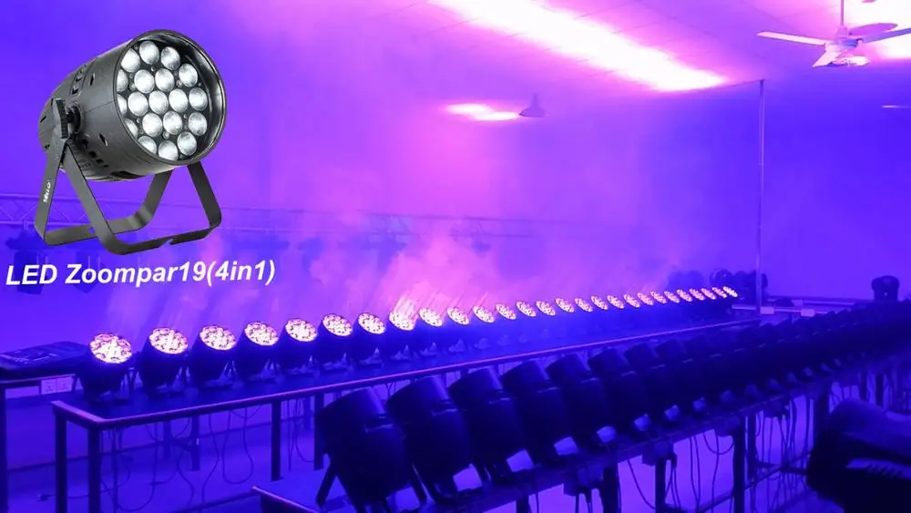 Vello led zoom par 4in1 RGBW renk güç cam ışık kılavuzu par led