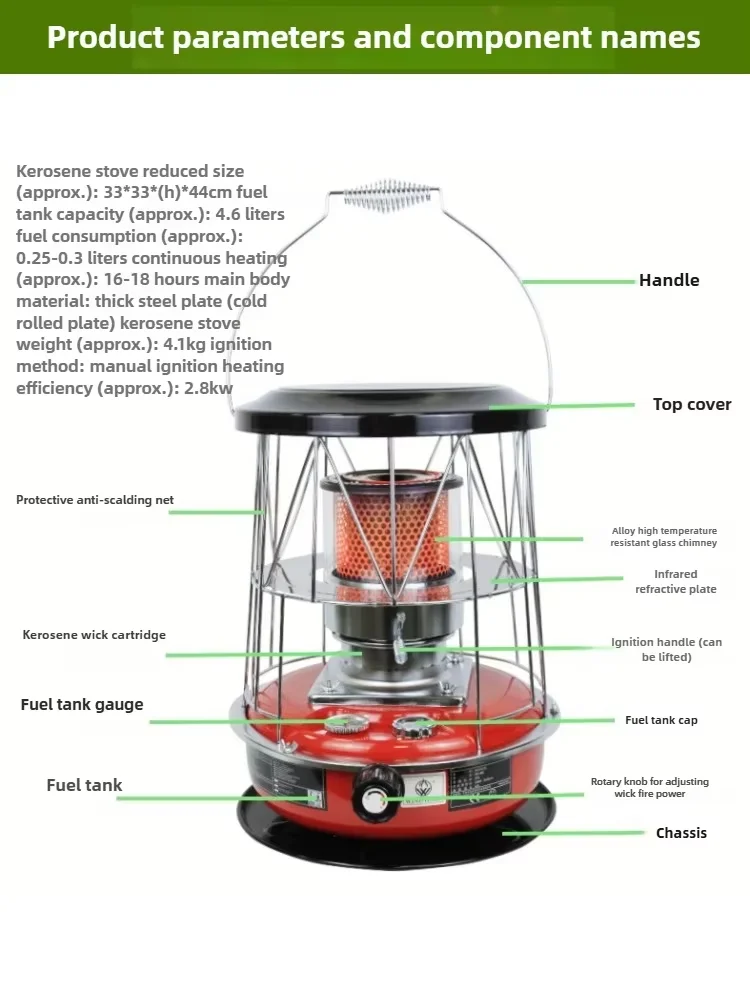 Steel Kerosene Stove, Portable, Stainless - detail 14